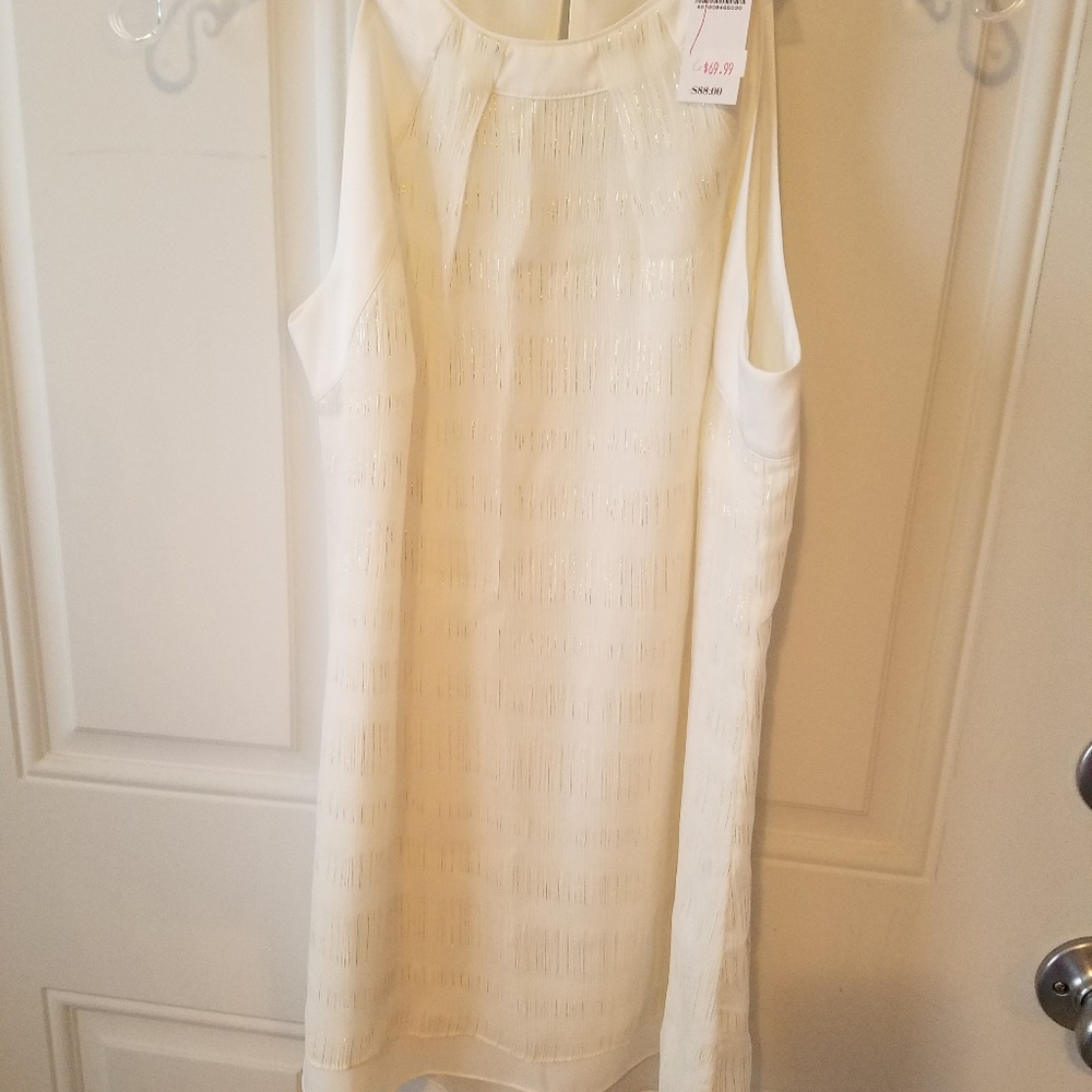 Off white top with gold accents